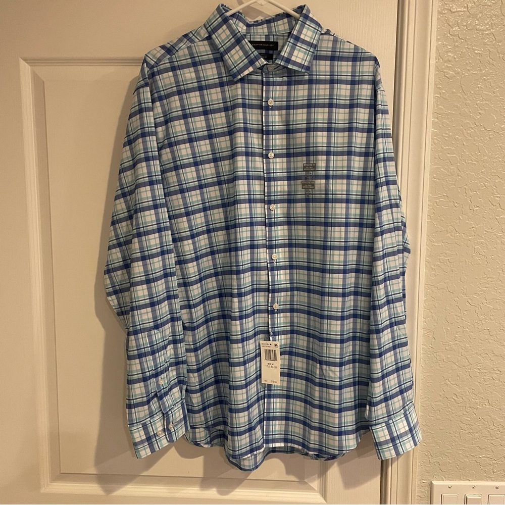 Tommy Hilfiger Long Sleeve Button Up Sz 17 1/2 34-35